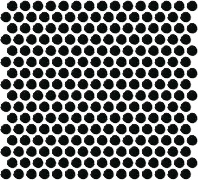 Daltile Color Wheel Mosaic Black Penny Rounds Glossy Mosaic Tile