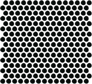 Daltile Color Wheel Mosaic Black Penny Rounds Glossy Mosaic Tile