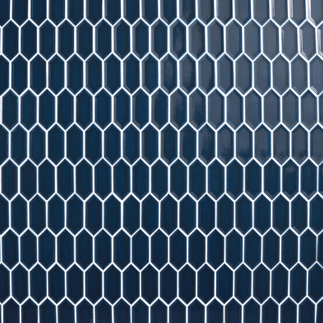 Daltile Luminique Navy Picket 2x5 Glossy Mosaic Tile