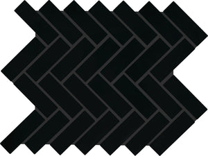 Daltile Color Wheel Mosaic Matte Black Herringbone 1x3 Matte Mosaic Tile