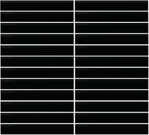 Daltile Color Wheel Mosaic Matte Black Straight Joint 1x6 Matte Mosaic Tile