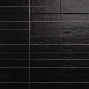 Daltile Stagecraft Matte Black Rectangle 3x12 Undulated Matte Wall Tile