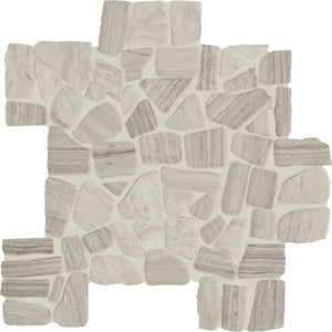 Daltile Decorative Accents Chenille White River Pebble Irregular Shape Straight Edge Polished Mosaic Natural Stone Tile