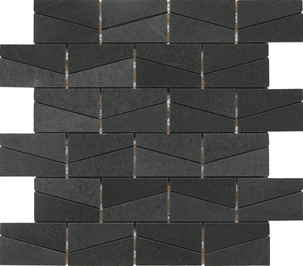 Daltile Stone a la Mod Urban Bluestone Wedge 2x3 Straight Edge Polished Mosaic Natural Stone Tile