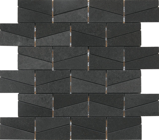 Daltile Stone a la Mod Urban Bluestone Wedge 2x3 Straight Edge Polished Mosaic Natural Stone Tile