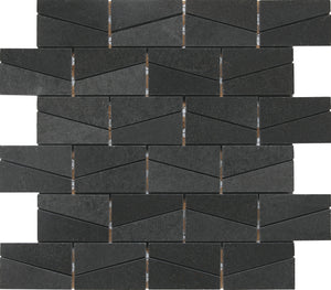 Daltile Stone a la Mod Urban Bluestone Wedge 2x3 Straight Edge Polished Mosaic Natural Stone Tile