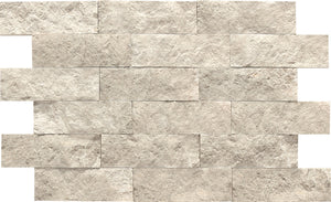 Daltile Limestone Arctic Gray Brick Joint 2x6 Straight Edge Split Face Mosaic Natural Stone Tile