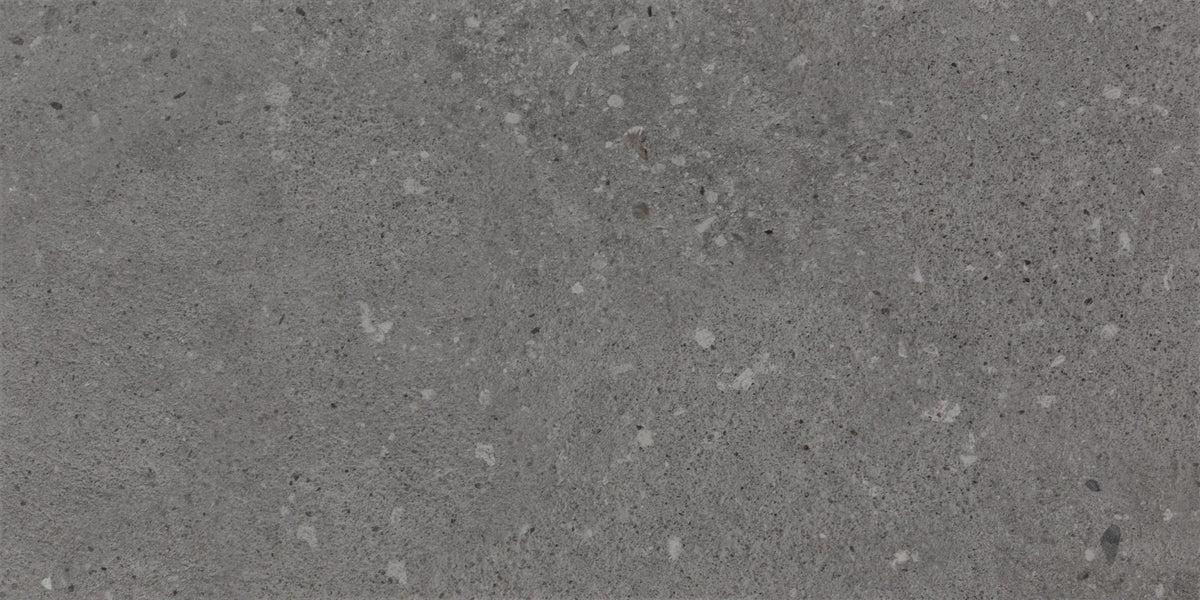 Daltile Loften Coal Limestone RNDSTRD Round Stair Tread SuperGuardX Technology LVT Trim