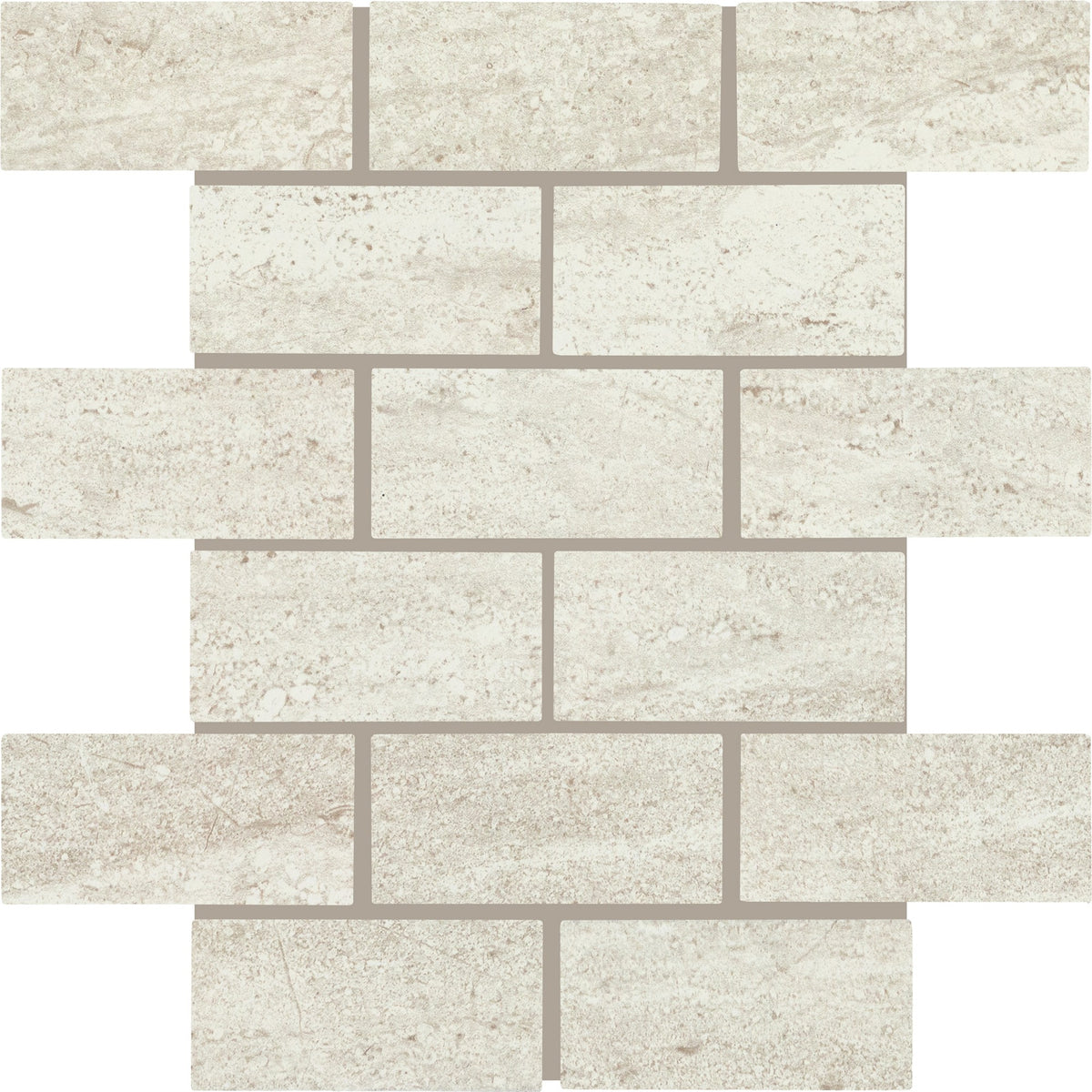 Daltile Advantage Washed White Brick Joint 2x4 Matte Mosaic Tile