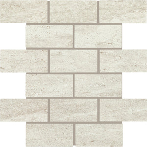 Daltile Advantage Washed White Brick Joint 2x4 Matte Mosaic Tile
