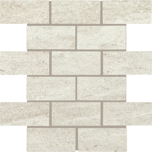 Daltile Advantage Washed White Brick Joint 2x4 Matte Mosaic Tile