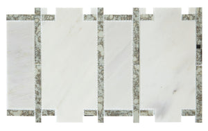 Daltile Lavaliere First Snow Elegance/Ant Mirror Architectural Reflections 9x15 Straight Edge Polished Mosaic Natural Stone Tile