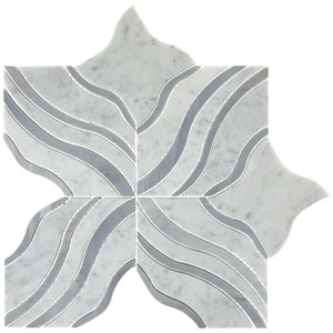 Daltile Lavaliere Carrara White/Bardiglio Melody Straight Edge Polished Mosaic Natural Stone Tile