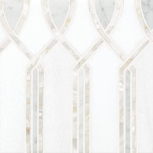 Daltile Lavaliere Carrara/Thassos/Mother Pearl Imaginare Straight Edge Polished Mosaic Natural Stone Tile