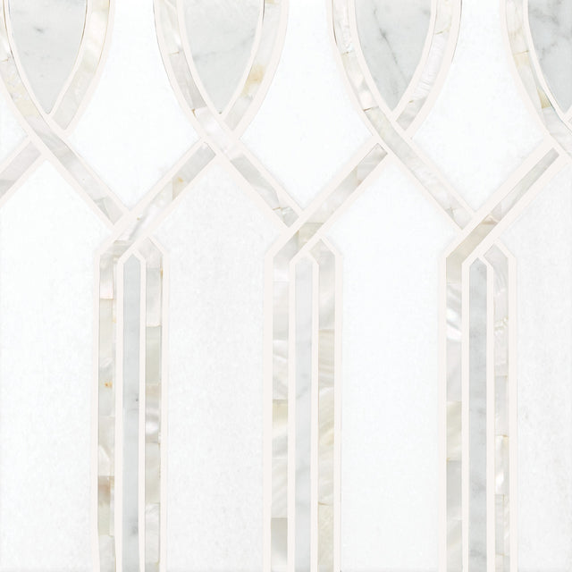 Daltile Lavaliere Carrara/Thassos/Mother Pearl Imaginare Straight Edge Polished Mosaic Natural Stone Tile