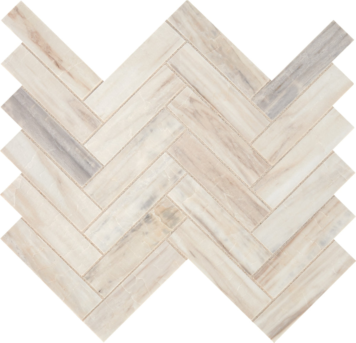 Daltile Fonte Pier White Herringbone 1x4 Straight Edge Honed Mosaic Natural Stone Tile