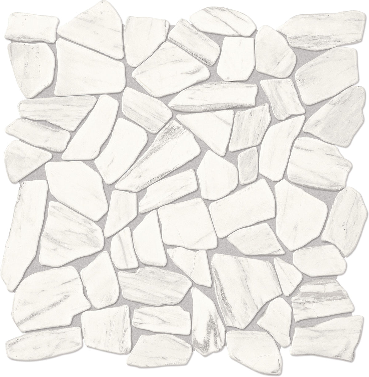 Daltile Raine Stratus White River Pebble Irregular Shape Tumbled Tumbled Mosaic Natural Stone Tile
