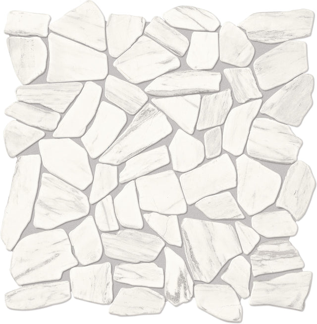 Daltile Raine Stratus White River Pebble Irregular Shape Tumbled Tumbled Mosaic Natural Stone Tile