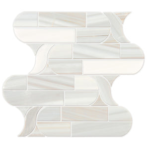 Daltile Pietra Divina Calacatta Dolomiti Cupola Straight Edge Mixed Mosaic Natural Stone Tile