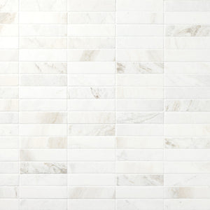 Daltile Renderra Loire Daphne White Rectangle 2x8 Antique Stone Tile
