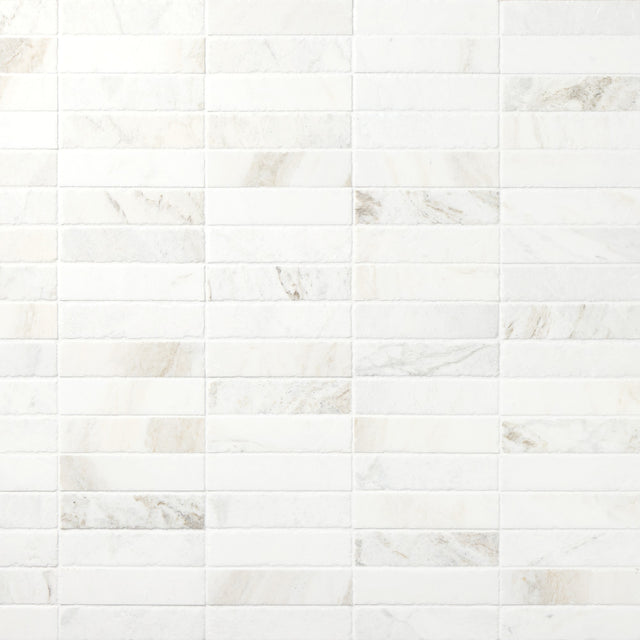 Daltile Renderra Loire Daphne White Rectangle 2x8 Antique Stone Tile