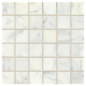 Daltile Marble First Snow Elegance Straight Joint 2x2 Straight Edge Honed Mosaic Natural Stone Tile