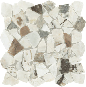 Daltile Gamma Illusive Pebble Irregular Shape Honed Mosaic Natural Stone Tile