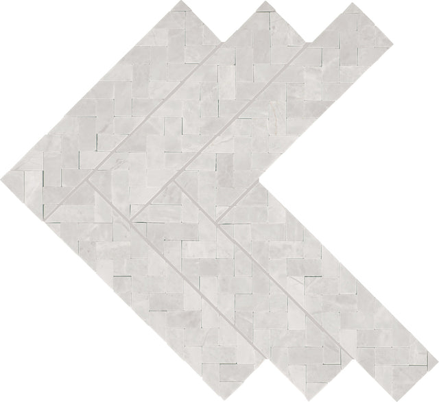 Daltile Eclessia Marble Cristallo Double Herringbone Polished Mosaic Natural Stone Tile