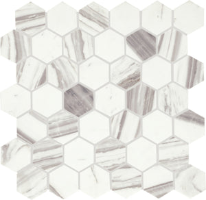 Daltile Eclessia Marble Volakas Hexagon 2 Honed Mosaic Natural Stone Tile