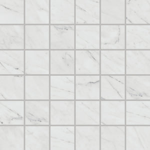 Daltile Marble Attache Lavish Diamond Carrara Straight Joint 2x2 Matte Mosaic Tile