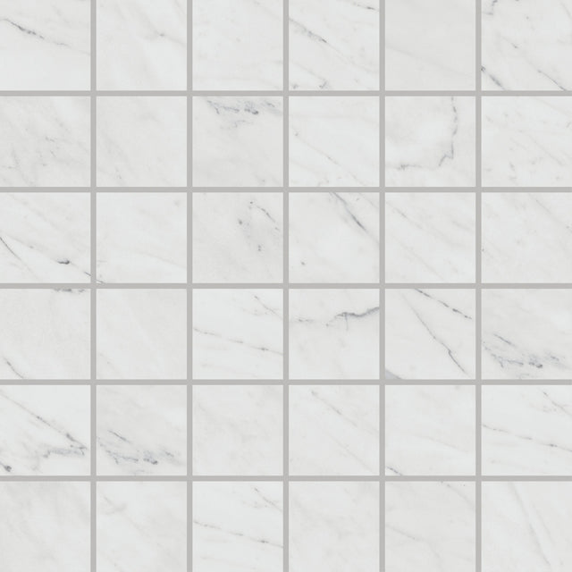 Daltile Marble Attache Lavish Diamond Carrara Straight Joint 2x2 Matte Mosaic Tile