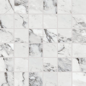 Daltile Marble Attache Lavish Pearl Arabesque Straight Joint 2x2 Matte Mosaic Tile