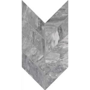 Daltile Marble Attache Lavish Stellar Grey Chevron 2x5 Polished Mosaic Tile