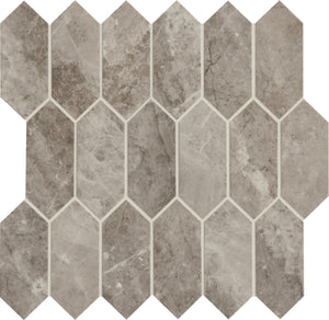 Daltile Marble Attache Crux Linear Hexagon 2x5 Matte Mosaic Tile