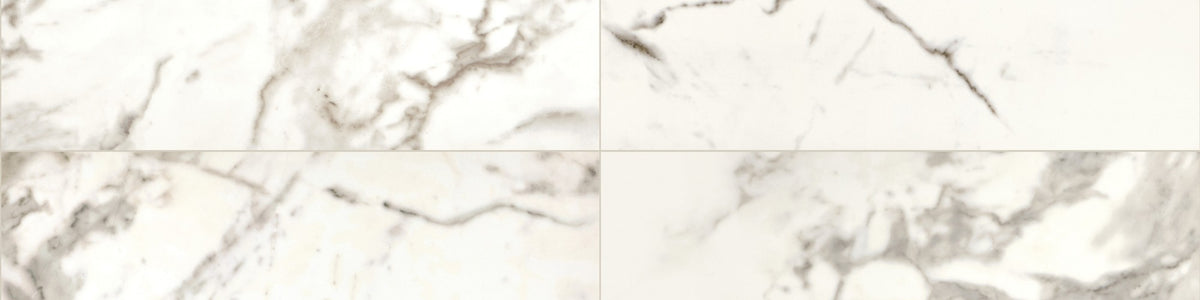 Daltile Marble Attache Calacatta Rectangle 24x48 Satin Floor Tile MA87RCT2448AST