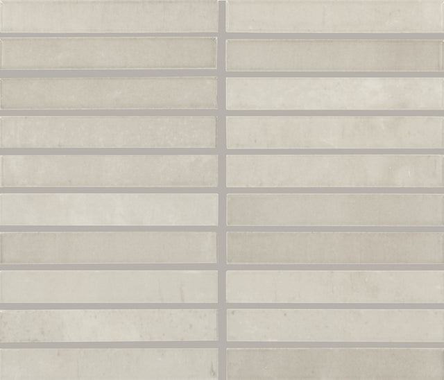 Daltile Miramo Pearl Straight Joint 1x6 Microban Glossy Mosaic Tile