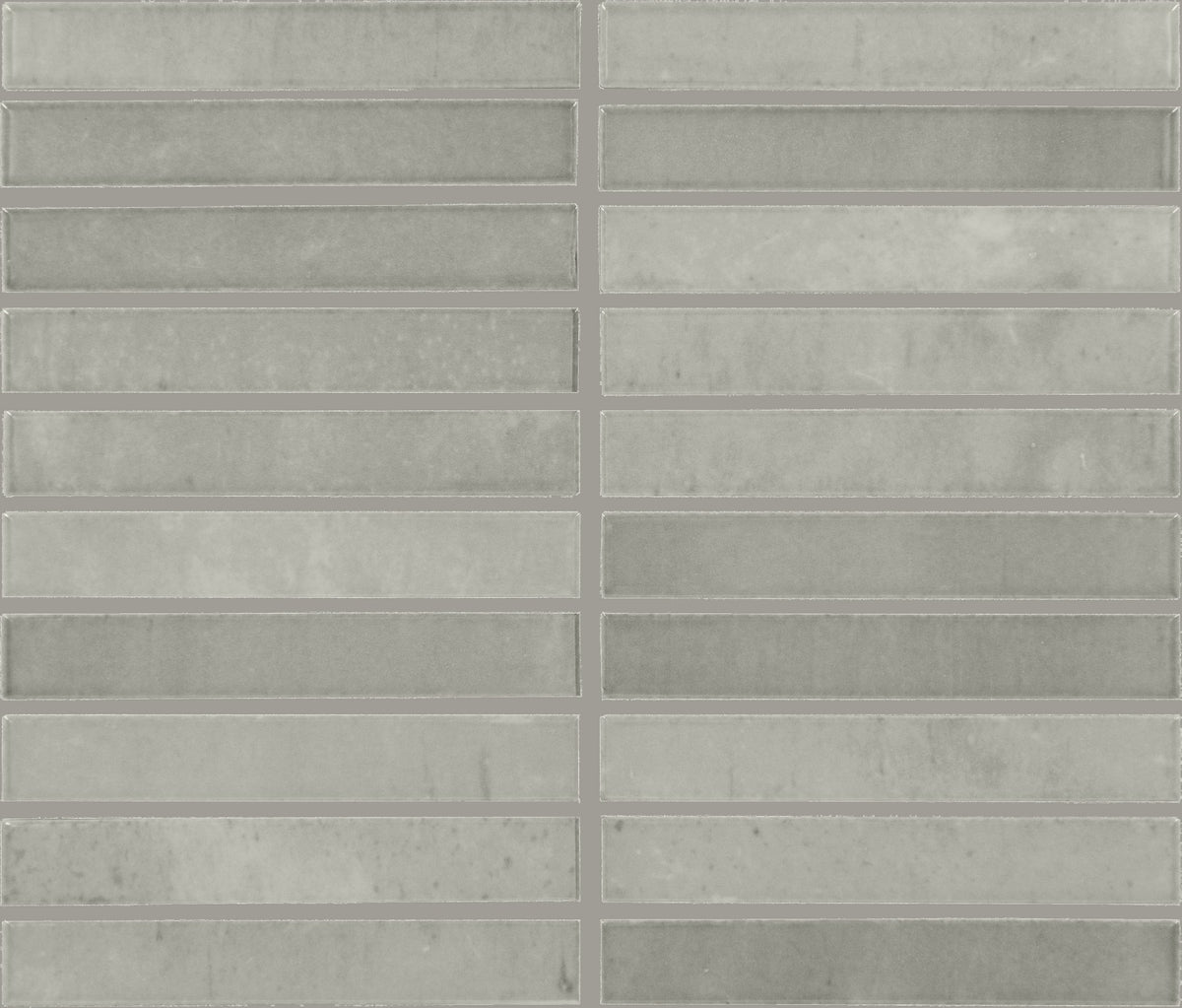 Daltile Miramo Oyster Straight Joint 1x6 Microban Glossy Mosaic Tile