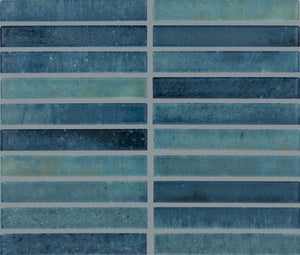 Daltile Miramo Aqua Straight Joint 1x6 Microban Glossy Mosaic Tile