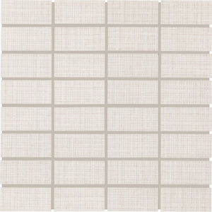 Daltile Fabric Art Modern Textile White Straight Joint 1x3 Matte Mosaic Tile