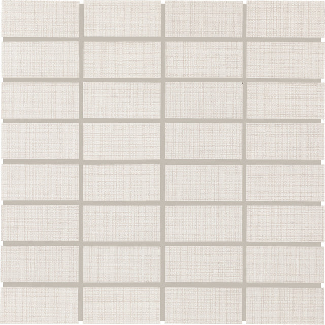 Daltile Fabric Art Modern Textile White Straight Joint 1x3 Matte Mosaic Tile