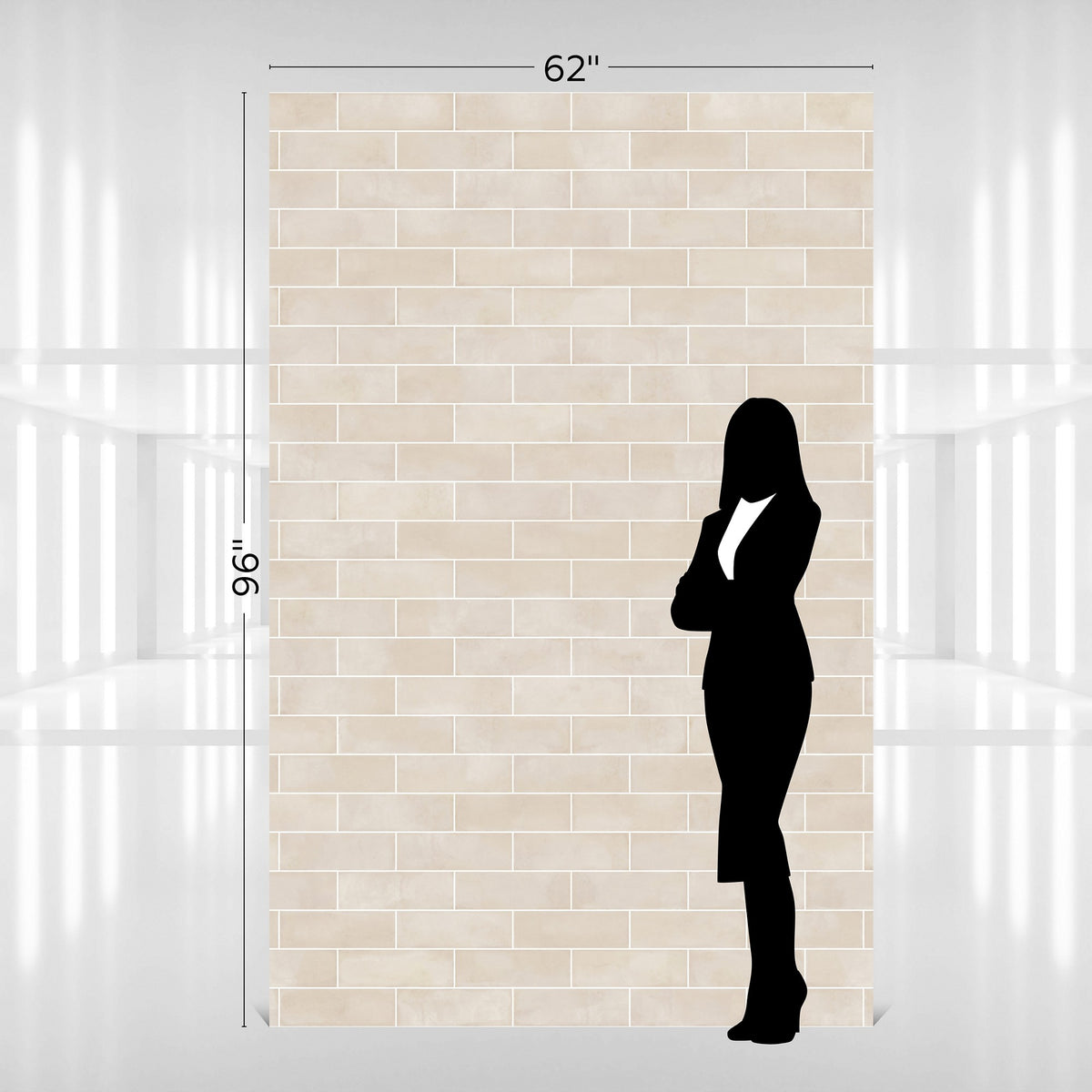 Daltile Marvellaire Subway Merino Light Gray Rectangle 31x96 Brick Joint Glossy Stone Tile