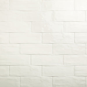 Daltile Nu Bare Powder Rectangle 4x12 Handcrafted Glossy Wall Tile