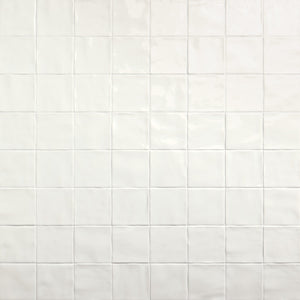 Daltile Nu Bare Powder Square 4x4 Handcrafted Glossy Wall Tile