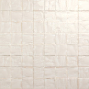 Daltile Nu Bare Bone Square 4x4 Handcrafted Glossy Wall Tile