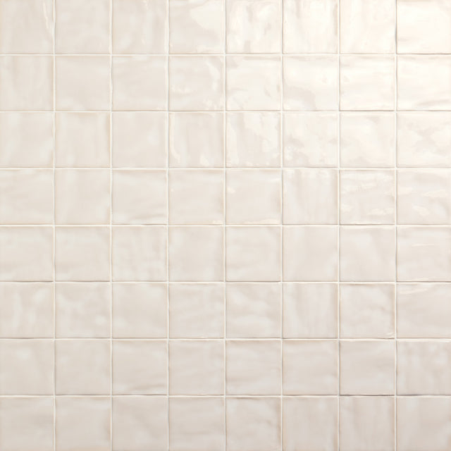Daltile Nu Bare Bone Square 4x4 Handcrafted Glossy Wall Tile