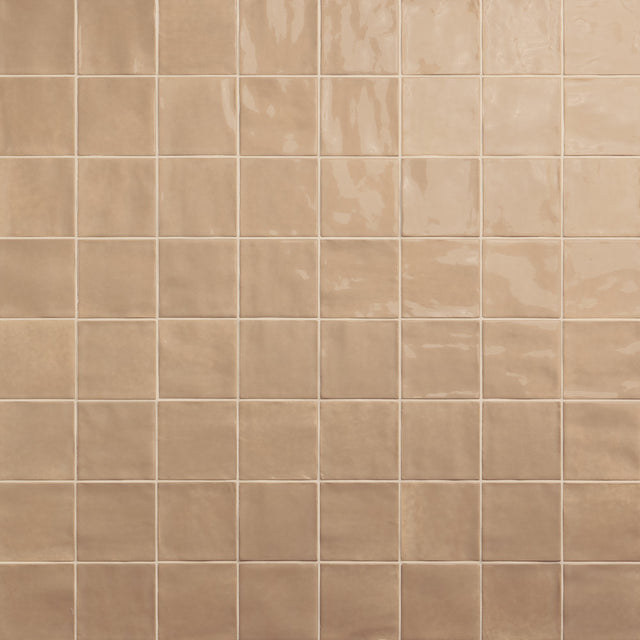 Daltile Nu Bare Caramel Square 4x4 Handcrafted Glossy Wall Tile
