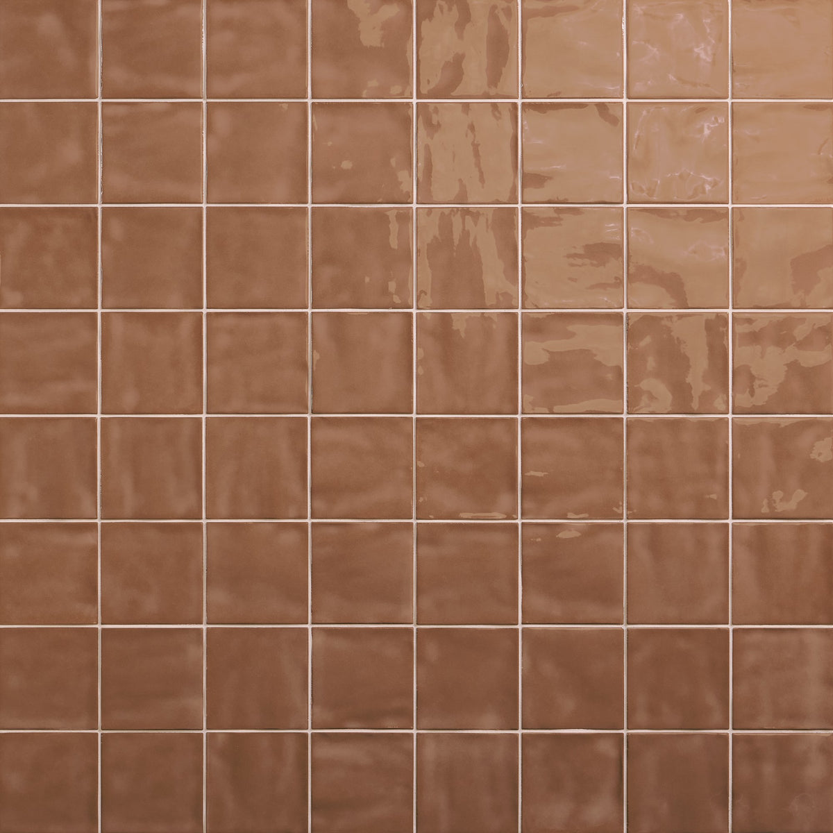 Daltile Nu Bare Cocoa Square 4x4 Handcrafted Glossy Wall Tile