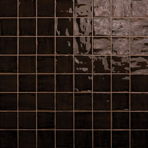 Daltile Nu Bare Ebony Square 4x4 Handcrafted Glossy Wall Tile