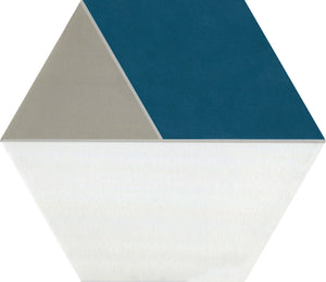 Daltile Bee Hive Medley Multiplex Blue/Taupe Multiplex Blue/Taupe 8 1/2x10 Matte Floor Tile Deco