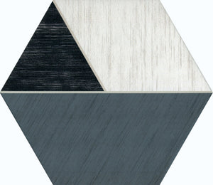 Daltile Bee Hive Medley Multiplex Black/White Multiplex Black/White 8 1/2x10 Matte Floor Tile Deco